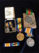 Lieutenant Power war Medal and Victory Medal with a mention in dispatches, miniatures and ribbon bar