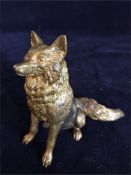 A cold painted wolf glue pot
