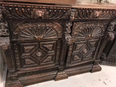 A Belgian carved antique sideboard