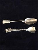 Two hallmarked silver spoons.