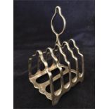 A Silver toast rack, hallmarked Sheffield, makers mark J.D & S (119g)