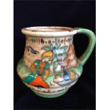 A Charlotte Rhead for A.G. Richardson Crown Ducal large mug: of mildly tapering ribbed form