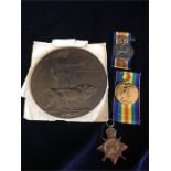 Herbert Thornton Burkinshaw War Medal, Victory Medal 1914/1915 star and death plaque