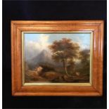 An oil painting 'Mountain Scene in Wales' attributed to John Thirtle Norwich School 1777-1859