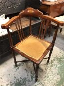 A corner chair with inlay