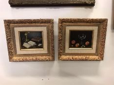 A Pair of Oil on Board still life paintings by L.Pizzarro