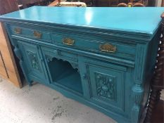 A Turquoise Oriental style sideboard
