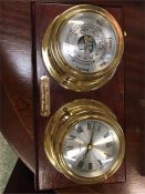 Wall mounted Barometer and clock