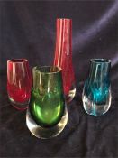 Four Whitefriars vases