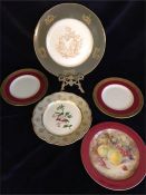 A selection of plates to include Royal Worcester and Derby