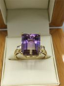 A 14ct yellow gold substantial Amertrine and diamond ring 4ct's approx