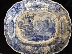 A Large Meat platter by J M & S Bone China c.1847