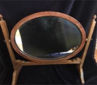 Oval Mahogany swing mirror