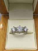 An 18ct white gold Three stone diamond ring of 1.44ct's