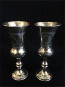 Two miniature silver goblets Hallmarked Birmingham with makers mark JZ