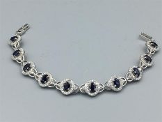 A silver CZ and Sapphire bracelet