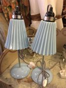 Two light blue china desk lamps