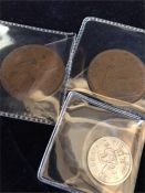 Three scarce date British Coins -1951 Penny, 1953 Penny, 1952 sixpence. All V/F