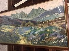 A Needlework on silk 'June in Austrian Tyrol'