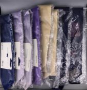 A Selection of eight barnd new Asprey ties (One purple, two lavender, two Beige/Gold, three blue)