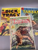Three comics to include Tarzan and Dick Tracy.