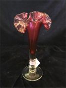 A Victorian Ruby Red Cranberry Vase