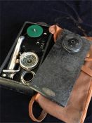 A Thorens Excelda portable gramophone with original carry case, made in Switzerland.