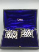 Pair of silver napkin rings, hallmarked London