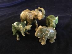 A selection of Ornamental green elephants