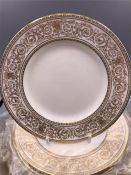 Set of six Royal Doulton china to include dinner, side and tea plates