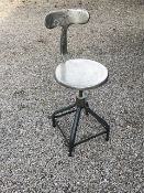 Pair of Vintage metal swivel workers stools