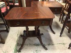 Pair of side tables with drawers, mahogany.