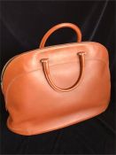 An Asprey Tan Bridal Leather Weekender Luggage Bag, 167 New Bind Street embossed