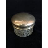 A Silver topped jar, indistinct hallmark, makers mark WA.