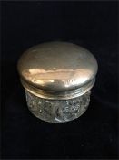 A Silver topped jar, indistinct hallmark, makers mark WA.