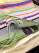 An Asprey Ladies Summer Syeamer deckchair linen scarf, hand stitched, 100% pure silk, hand