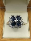 An 18ct white gold Sapphire and Diamond ring of 2ct's approx