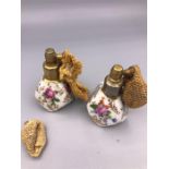 Two small Limoges scent bottles