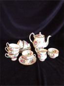 Royal Albert Bone China England Barbara Ann tea set to include teapot, milk jug, sugar bowl, six