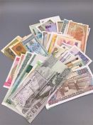 50 different worldwide bank notes, mixed condition