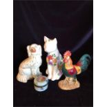 A collection of china to include cat, dogs etc