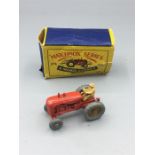 Moko Lesney Matchbox No 4 Massey Harris Tractor in original but damaged box.