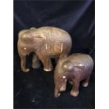 A Pair of carved elephants