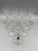 Ten Georgian wine glasses, several AF