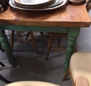 A Pine Table with six chairs and two carvers