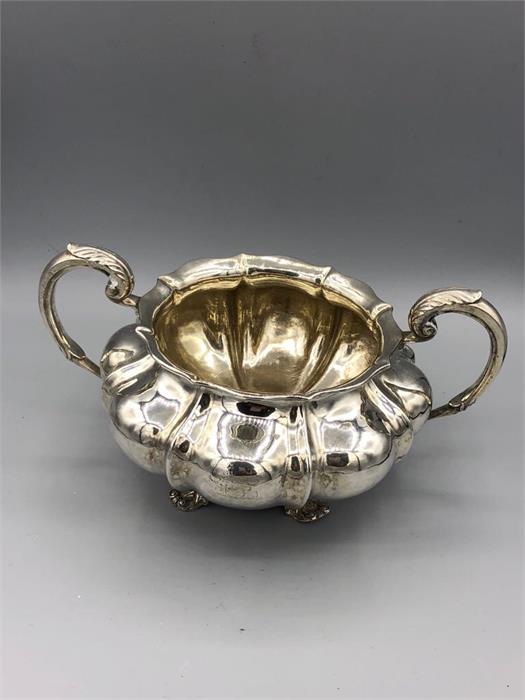 A William IV silver tea set, hallmarked London 1833 and with makers mark EB, Edward Barton - Image 5 of 11