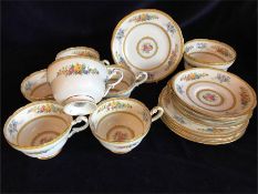 Royal Paragon part tea service, to include six cups, four saucers, sugar bowl, four side plates.