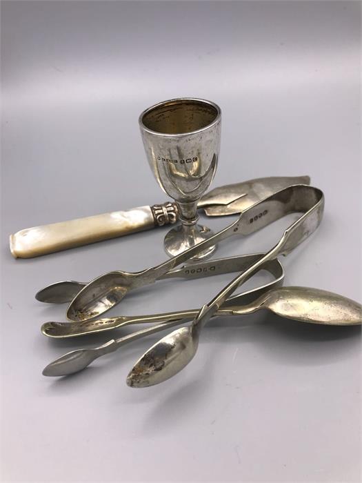 A small selection of hallmarked silver items