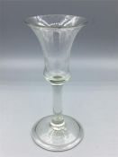 Georgian Bell bowl wine glass with folded foot C1750