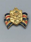 British War Relief Society Pin, Official BWRS and B.B. to rear in brass and enamel